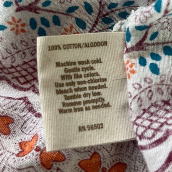 Decree Floral Print Top Womens XL Boho Casual - Picture 7 of 8